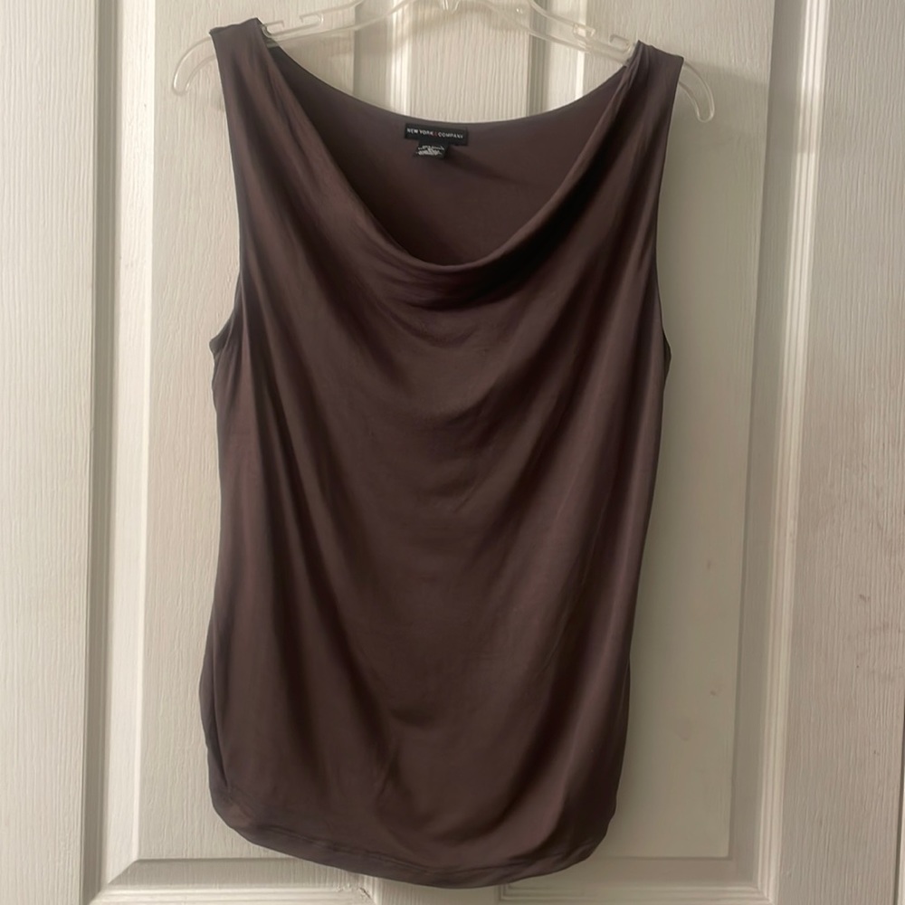 Taupe cowl neck sleeveless tank blouse size medium from New York & Company